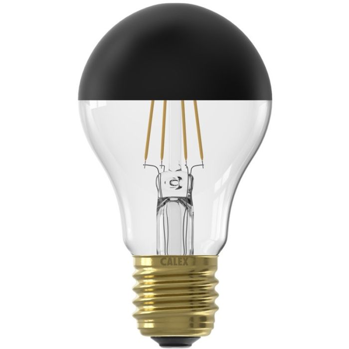 2001000200 8712879150695 Calex Kopspiegel A60 Zwart Straight filament 220-240V 4W 180lm 1800K E27 Dimbaar met LED dimmer