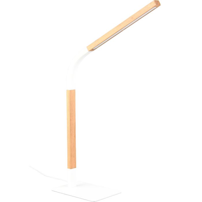Trio Norris 545210131 hout met wit metalen tafellamp en LED strip in de kop