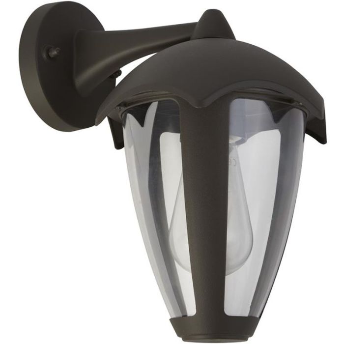 Searchlight Bluebell 57891GY antraciet grijze wandlamp voor buiten met hangende lantaarn met drie ronde ruitjes