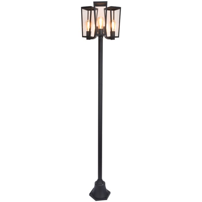 Lutec Pine 7196603012 mat zwarte lantaarnpaal