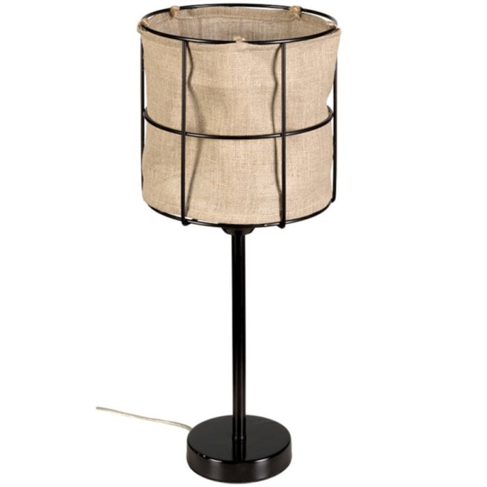 Britop Marinero 724420104 zwarte tafellamp met linnen