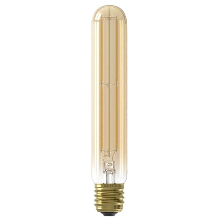 1101003800 8712879152774 Calex Buis T32x185 Goud Straight filament 220-240V 4.5W 470lm 2100K E27 Dimbaar met LED dimmer