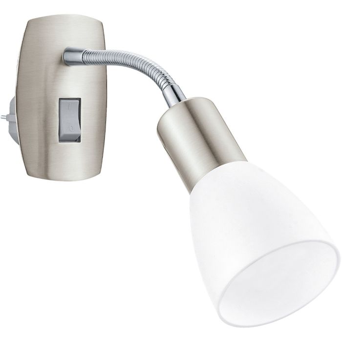 Eglo Dakar 3 plug wandlamp Basic 92935 nikkel wit