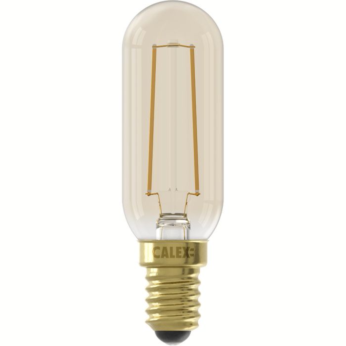 1101004100 8712879152798 Calex Buis T25 Goud Straight filament 220-240V 3.5W 250lm 2100K E14 Dimbaar met LED dimmer