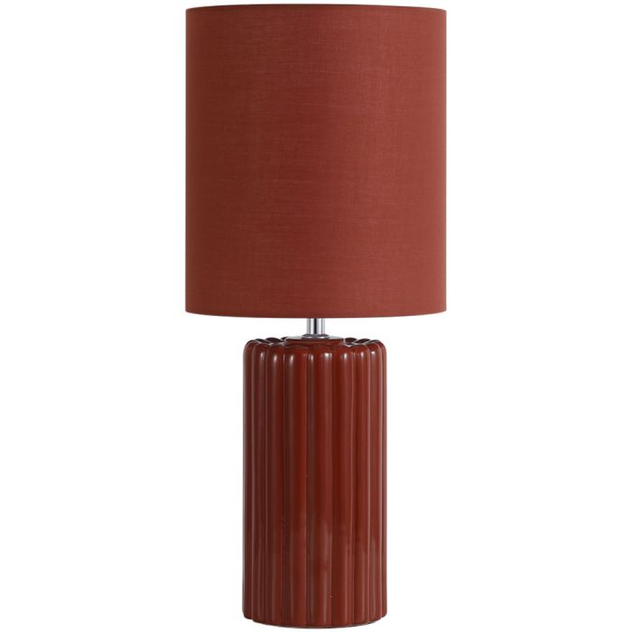 Searchlight Groove EU22353OR oranje tafellamp van keramiek en kap van textiel