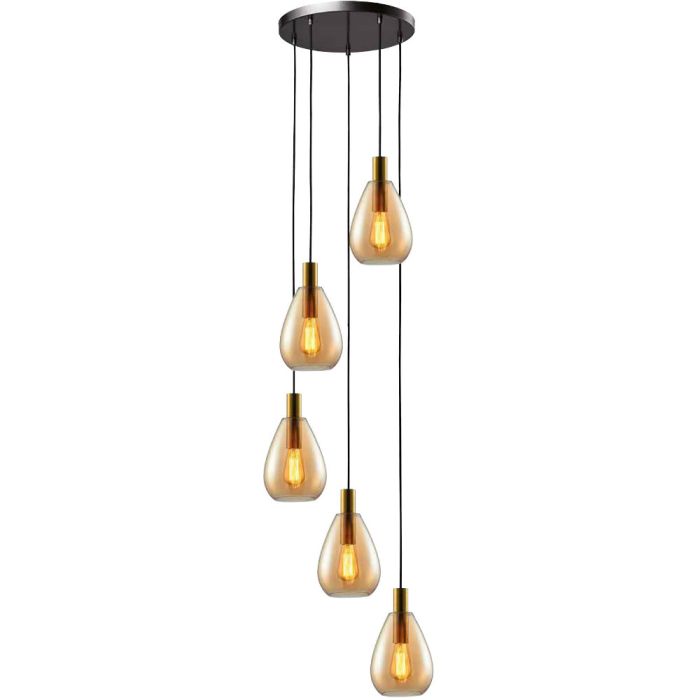 Hanglamp Dorato H2055A amber glazen hanglamp