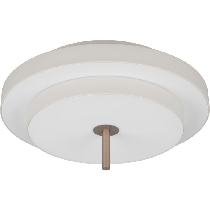 Trio Keaton warm grijze plafonniere van 40cm in diameter met een dubbele schijf met geintegreerde LED