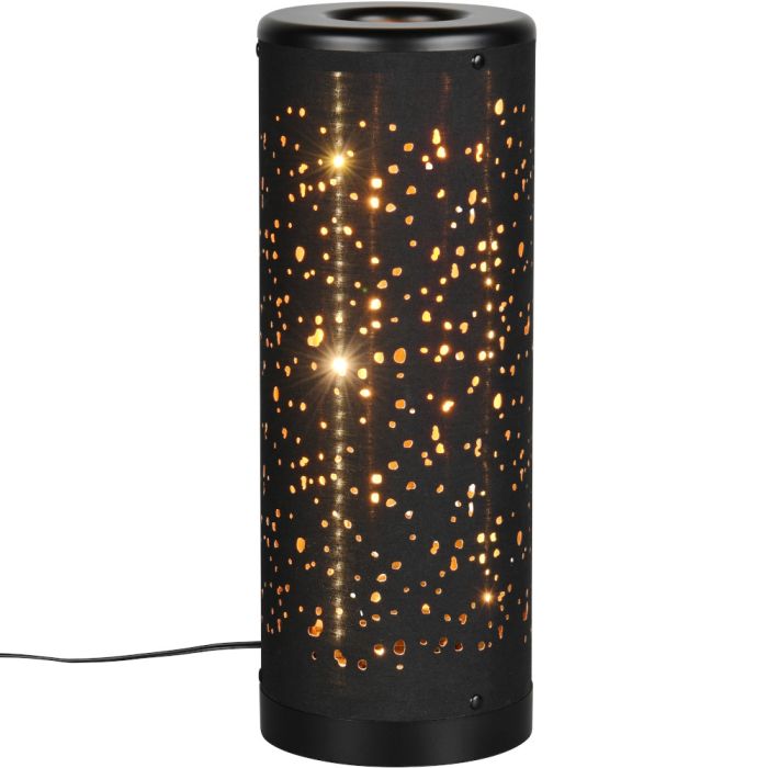 Reality Taco R52801002 brandende zwarte tafellamp met gaatjes motief