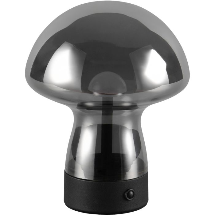 Reality Dooley R54981154 rookglazen oplaadbare tafellamp in paddenstoel vorm op batterijen