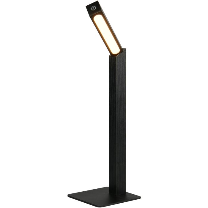 Reality Skip R55951132 zwarte oplaadbare tafellamp op batterijen van mdf met draaibare kop met lichtbalkje
