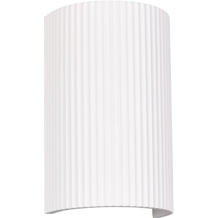 Trio Sepanta overschilderbare 22cm hoge geribbelde wandlamp van gips met lichtopening naar boven en beneden