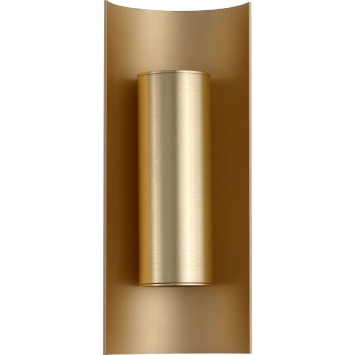 Searchlight Roll 28145GO goudkleurige cilindervormige up down wandlamp met half ronde achterwand