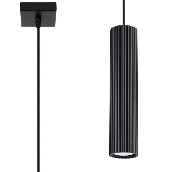 Sollux Karbon SL.1573 zwart geribbelde handlamp