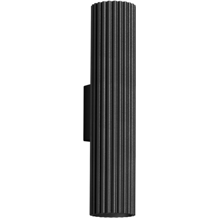 Sollux Karbon SL.1577 zwarte geribbelde updown wandlamp