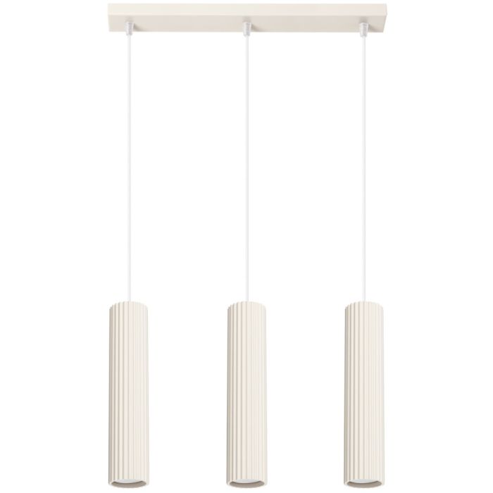 Sollux Karbon SL.1594 beige geribbelde hanglamp