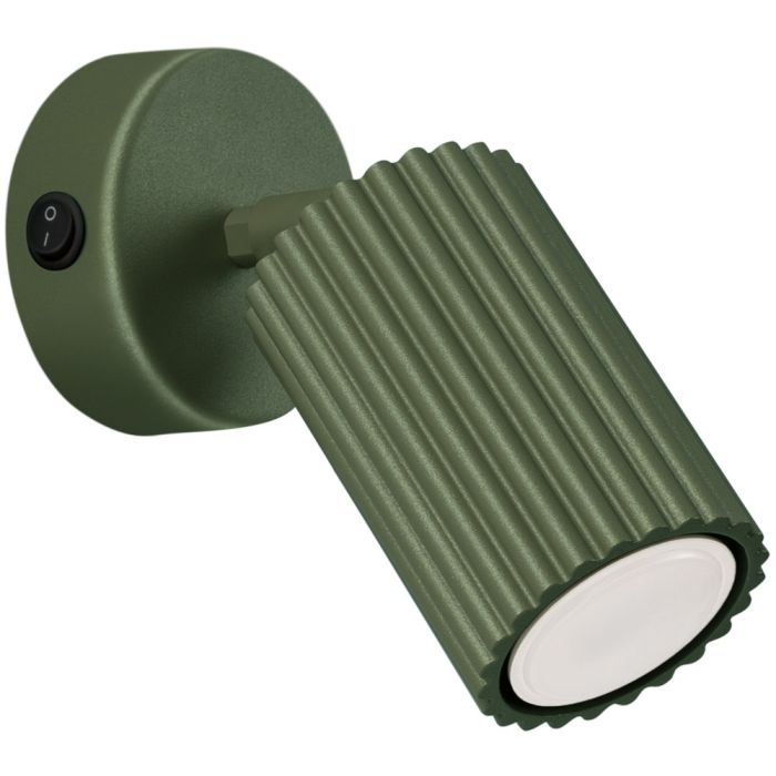 Sollux Karbon SL.1617 olijf groene geribbelde wandspot