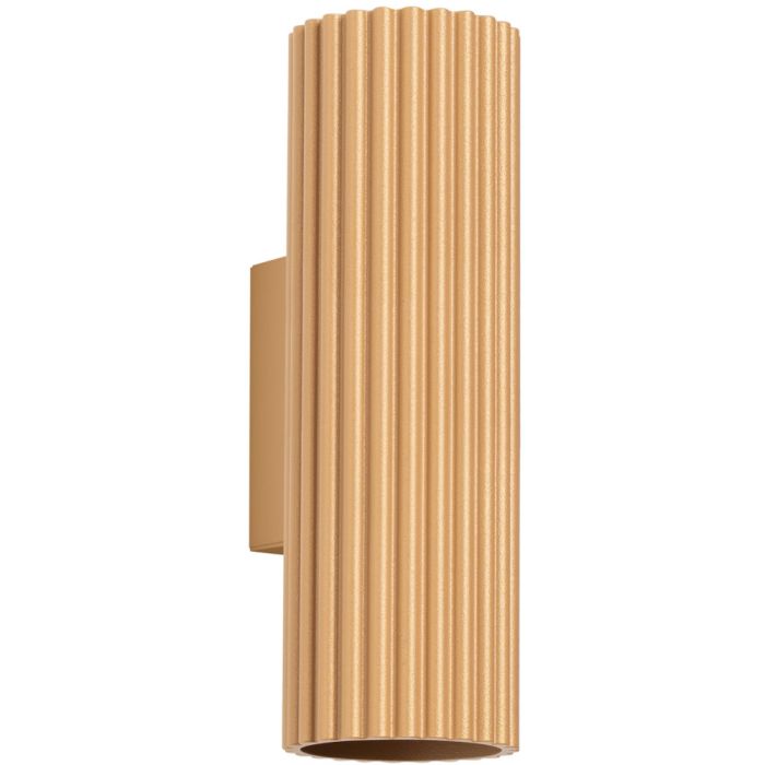 Sollux Karbon SL.1651 goudkleurige geribbelde updown wandlamp