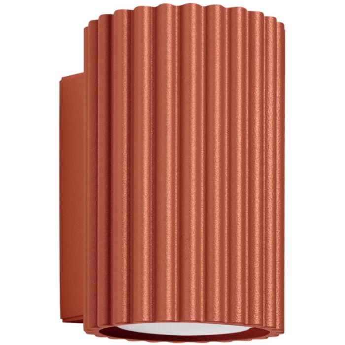 Sollux Karbon SL.1654 oker rode geribbelde wandlamp