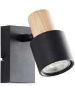 Brilliant Pini 10145/76 zwarte met houten spot