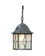 Searchlight Genoa 1641 klassieke hanglamp voor buiten met vierkante lantaarn met glazen ruitjes