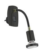 Eglo Parrini 31645 zwart met gouden stekkerlamp
