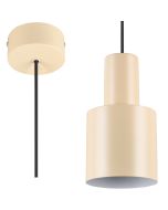 Trio Agudo 319400144 pastel rose kleurige hanglamp met in twee lagen gelaagde metalen kapje