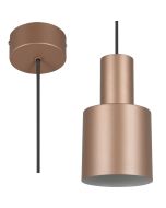 Trio Agudo 319400165 koffiebruine hanglamp met in twee lagen gelaagde metalen kapje