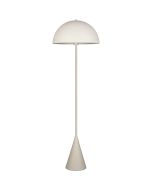 Trio Alfie 465000176 warmgrijze metalen vloerlamp met halfronde bolvormige kap van metaal