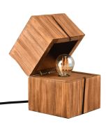 Trio Treasure 514110130 natuur houten tafellamp in de vorm van een open klapbaar kistje