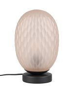 Trio Facette 564200113 amber ovaal glazen tafellamp met honingraat structuur