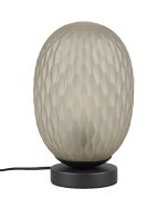 Trio Facette 564200115 groen ovaal glazen tafellamp met honingraat structuur