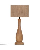 Trio Toba 567200130 houten tafellamp met kap van jute touwen