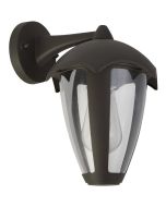 Searchlight Bluebell 57891GY antraciet grijze wandlamp voor buiten met hangende lantaarn met drie ronde ruitjes