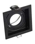 Trio Kenai 651600132 zwarte kantelbare verzonken vierkant metalen inbouwspot voor GU10 lampen
