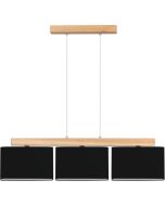 Britop Cadre 875410374 zwarte rechthoekige hanglamp met eikenhout