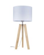 Tafellamp Lotta 94301074 eiken tafellamp met witte kap