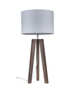 Britop Lotta 94302076 walnoot tafellamp met grijze kap
