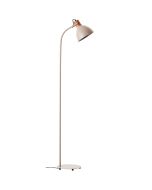 Brilliant Erena 94556/20 taupe kleurige vloerlamp van metaal met hout aan de achterzijde van het kapje