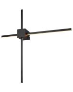 Brandende Trio Cassino witte wandlamp met een doorsnede van 67,5 cm bestaande uit een vierkant wandblokje met een 360 graden draaibare stang naar elke zijde met een LED strip