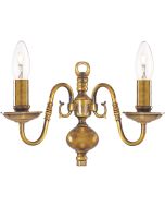 Searchlight Flemish 1019-2AB antiek messing wandlamp