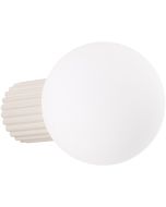 Sollux Halo SL.1717 beige geribbelde wandlamp met wit bolvormig glazen kap
