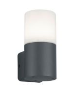 Trio Hoosic 224060142 antraciet grijs cilindervormig lampje met wit kunststof kap