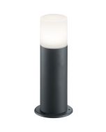 Trio Hoosic 524060142 antracietgrijze cilindervormige sokkellamp met wit kunststof kap