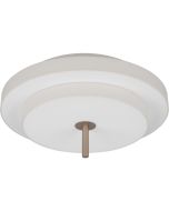 Trio Keaton warm grijze plafonniere van 40cm in diameter met een dubbele schijf met geintegreerde LED