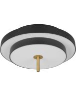 Trio Keaton grijze plafonniere van 40cm in diameter met een dubbele schijf met geintegreerde LED