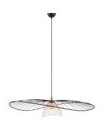 Casalum Lauris schijfvormige hanglamp met een diameter van 100 cm van zwart en goudkleurig metaaldraad