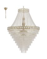 Searchlight Louis Phillipe 1711-102SB grote goudkleurige zakkroonluchter van kristal met een diameter van 100cm