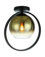 Freelight Aureol PL2231GD zwarte plafondlamp met goud glas