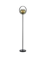 Freelight Aureol S2231GD zwarte vloerlamp met goud glas