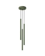 Sollux Pastelo SL.1521 olijf groene hanglamp met drie buisvormige kappen